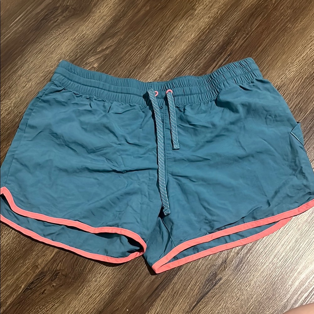 Columbia Teal and Coral Athletic Shorts